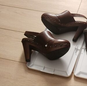 Banana Republic Dark Brown Leather Clogs